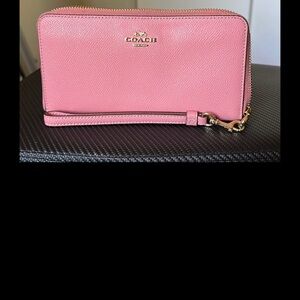 Coach Pink Leather Wristlet